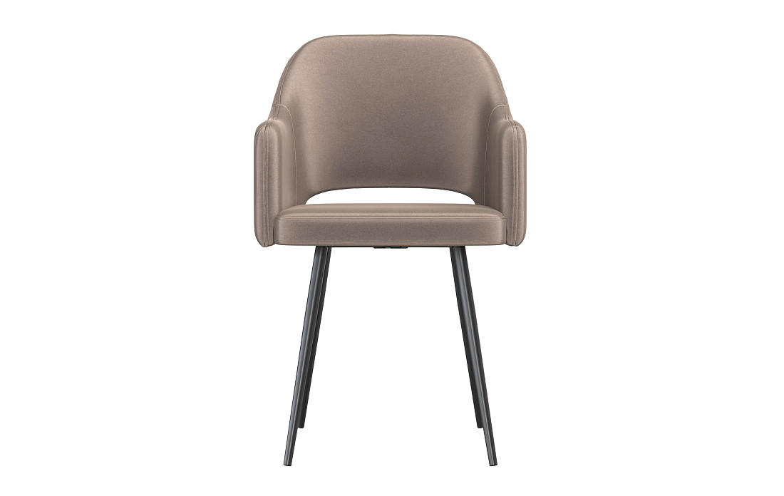 Стул Берта Т велюр конфетти мокко/Цвет металл черный